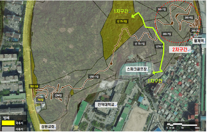 무장애숲길 노선도 이미지